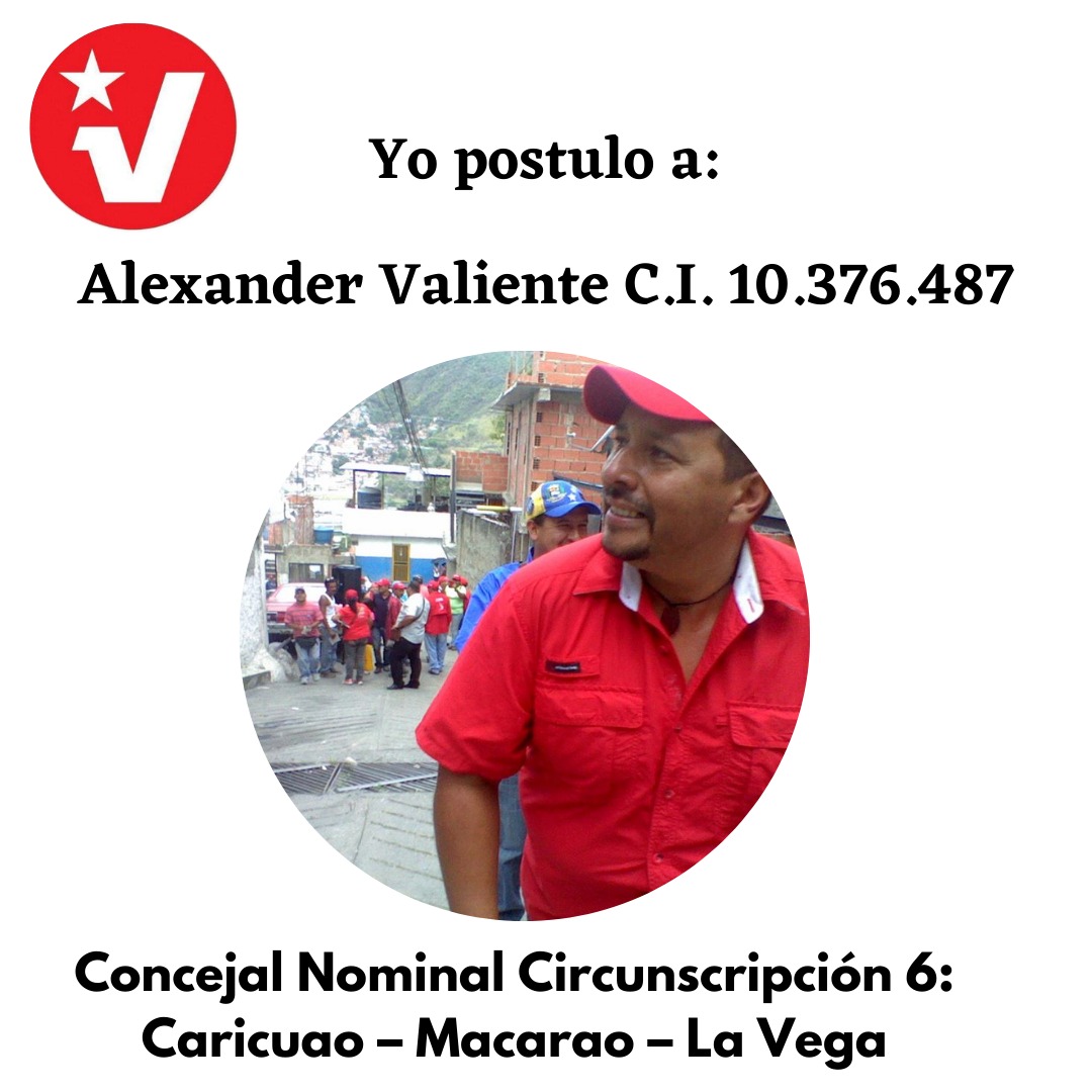 ChvezInvicto1's tweet photo. Las bases se expresan y postulan 
Alcalde de Caracas 
★Carlos Mogollon

Por el circuito #6 La Vega Caricuao Macarao

★Alexander Valiente 
@_CarlosMogollon 
@jorgerpsuv https://t.co/wcZGuixLO2