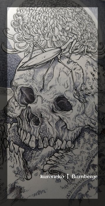 なんというか……描いていて怖くなってきた。何年か前に妖かしの絵を連作で描いたあの時の不気味な感覚に襲われてます…… 