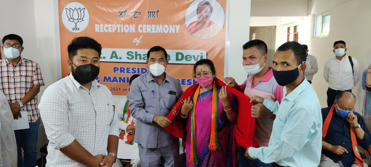 Kritinganba Leishangthem (@kritinganba) on Twitter photo Congratulations to the newly appointed President of <a href="/BJP4Manipur/">BJP Manipur</a> Smt. <a href="/AShardaDevi/">Adhikarimayum Sharda Devi</a> ji. May the real women empowerment be effective in the state of Manipur and achieve the target of 40+ seats in 2022 Assembly Election. Congratulations to the newly appointed President of <a href="/BJP4Manipur/">BJP Manipur</a> Smt. <a href="/AShardaDevi/">Adhikarimayum Sharda Devi</a> ji. May the real women empowerment be effective in the state of Manipur and achieve the target of 40+ seats in 2022 Assembly Election.