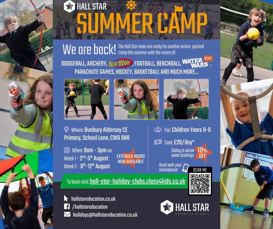 Hᴀʟʟ Sᴛᴀʀ ☆ Eᴅᴜᴄᴀᴛɪᴏɴ & Sport (@mikehallstar) on Twitter photo ☀️SUMMER CAMP UPDATE ☀️
Bookings are filling up fast. We’ve got over 40 families 👨👩👧👦 signed up for our summer camp so far at <a href="/BunburyACE/">BunburyACEPrimary</a> <a href="/st_oswalds/">StOswald'sWorleston</a> <a href="/RCSAT_PE/">RCSAT - PE</a>
To book your place visit 📲- …l-star-holiday-clubs.class4kids.co.uk/camp/2 ☀️SUMMER CAMP UPDATE ☀️
Bookings are filling up fast. We’ve got over 40 families 👨👩👧👦 signed up for our summer camp so far at <a href="/BunburyACE/">BunburyACEPrimary</a> <a href="/st_oswalds/">StOswald'sWorleston</a> <a href="/RCSAT_PE/">RCSAT - PE</a>
To book your place visit 📲- …l-star-holiday-clubs.class4kids.co.uk/camp/2