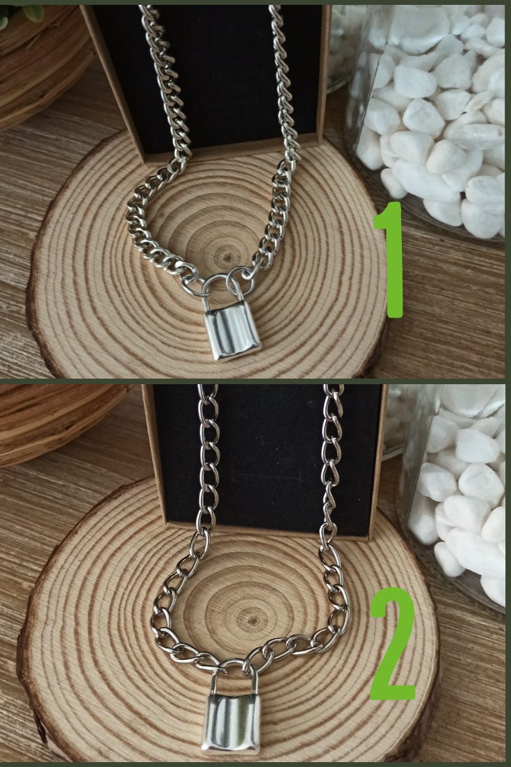 JewelryRl's tweet photo. ¿Que tipo de cadena te gusta más para este colgante candado? 

¿¿1 o 2?? 🤔

#collar #necklace #cadena #encuesta #quest #padlock #candado #joyas #jewels #etsy #etsyshop #etsyseller https://t.co/pkvvsrd13T
