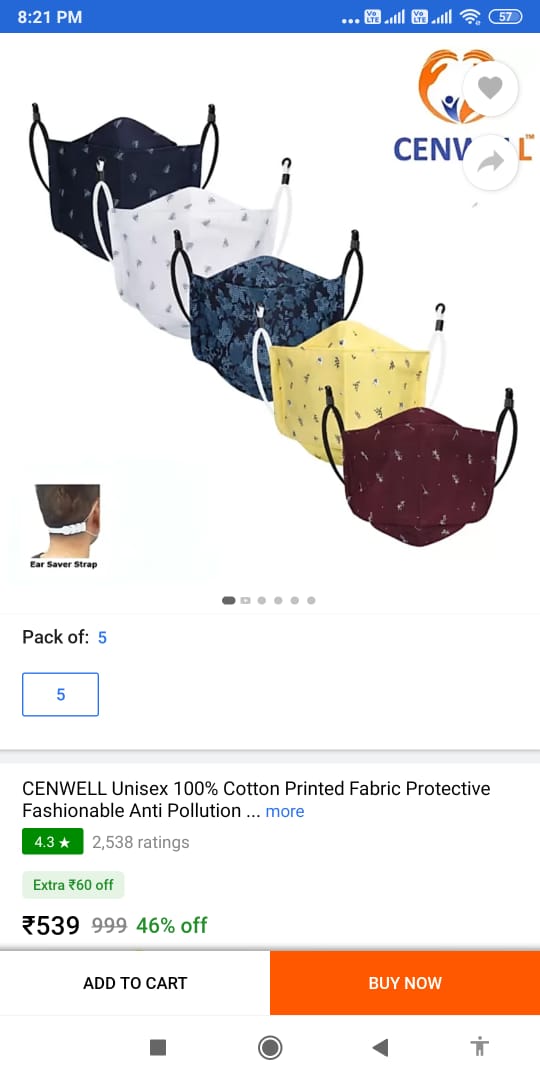 Mukesh3521's tweet photo. @amazonIN @Flipkart @flipkartsupport 
Cenwell Mask Review: Amazon vs Flipkart
Ref (Amazon (Img 1,2) Flipkart (Img 3,4) 
1. No Cenwell Tag &amp; End Notch plastic 
2. Different Material Used inside &amp; outside 
3. No brand Packaging 
4. Flipkart No return Policy
Product link in comment https://t.co/clR8GEaKvd