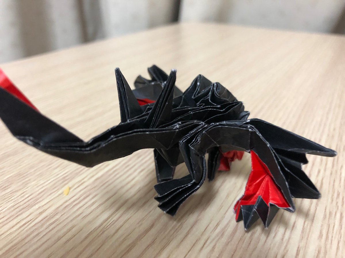Saka Hiror モンハンの ナルガクルガ 折ってみましたが 汚い 駄目 モンハン折り紙 折り紙ナルガクルガ