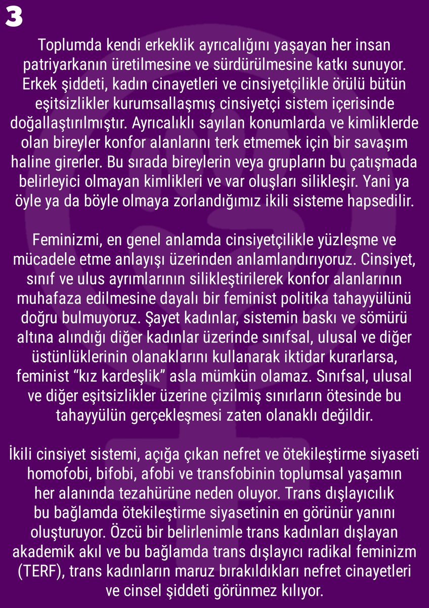 FKHareketi's tweet photo. Feminist Kurtuluş Hareketi kuruldu! 💜

Cinsiyetçiliğe, ikili cinsiyet sistemine ve erkek-devlet şiddetine karşı Feminist Kurtuluş'a! https://t.co/KxihBJhjRL