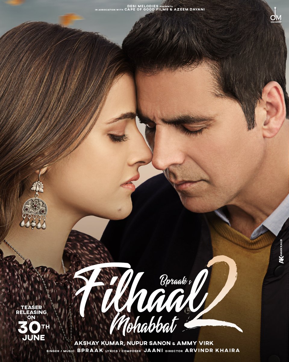 Some stories stay with you forever… Filhaal 2 - Mohabbat teaser releasing on 30th June.

@nupursanon @bpraak @ammyvirk @yourjaani @arvinderkhaira @azeemrdayani @varung0707 @_hypepr @desimelodies 
#Filhaal2 #Filhaal2Mohabbat