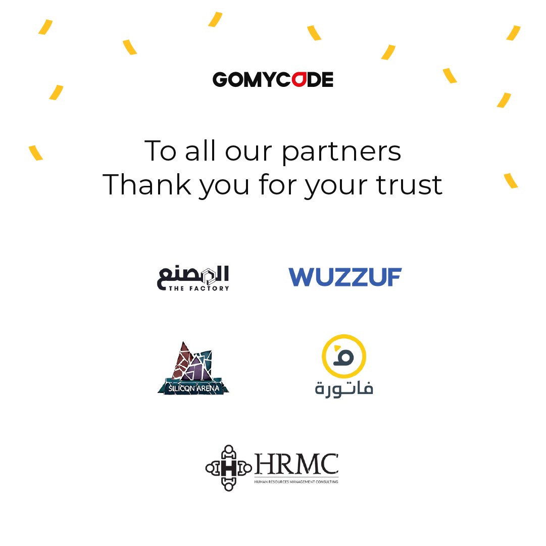 GomycodeE's tweet image. Latest additions to our +100 GOMYCODE hiring partners worldwide. Egyptian GOMYCODERS, here we come!
#tech #innovation #futureofwork #gomycode #gomycodeinegypt #community #learning #hiring