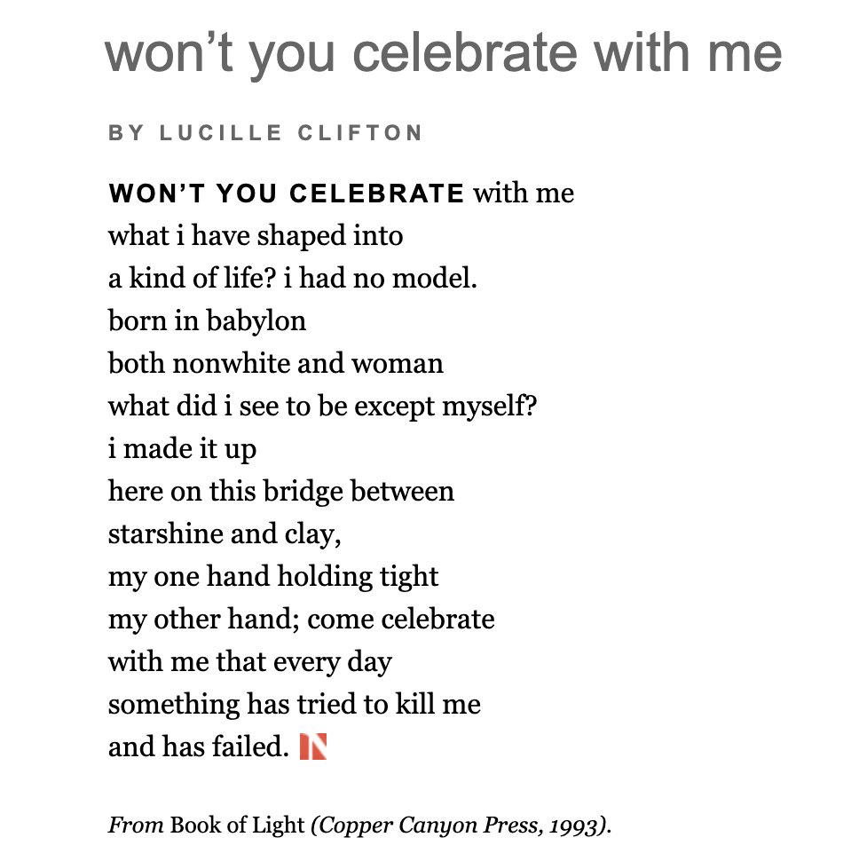 Happy birthday, Lucille Clifton!
 