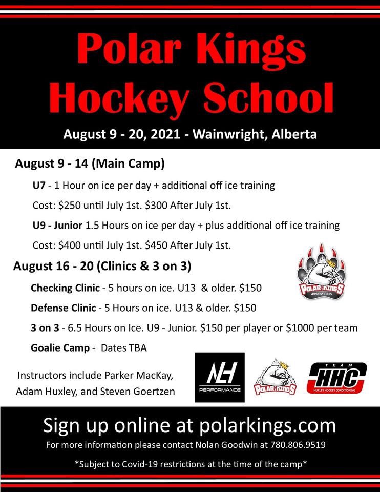 WWPolarKings's tweet photo. Couldn’t be more more excited to confirm the ice times for the annual Polar Kings Summer Hockey School August 9-20!

Ages U7 to Junior! 

Sign up online at https://t.co/Ox90udK2SS 

#PKAC https://t.co/B5JwvBXOLp
