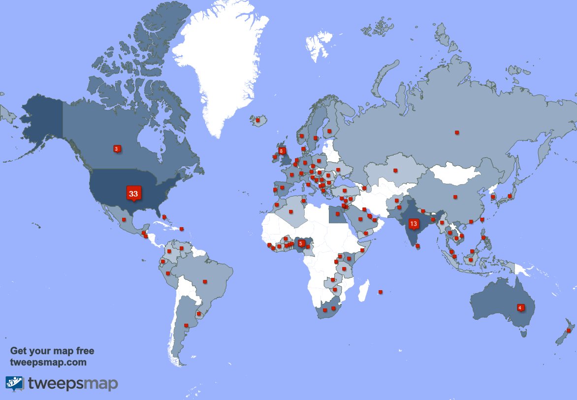 I have 6 new followers from USA, and more last week. See tweepsmap.com/!kalpanakishore