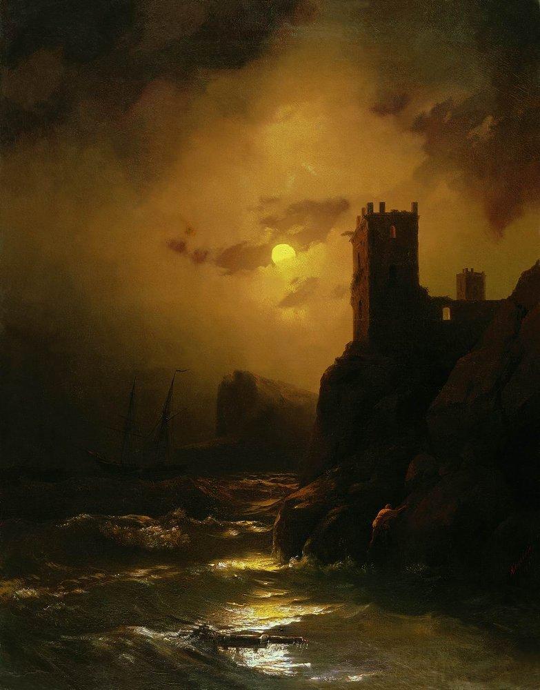 Tower. Shipwreck, 1847 #romanticism #aivazovsky