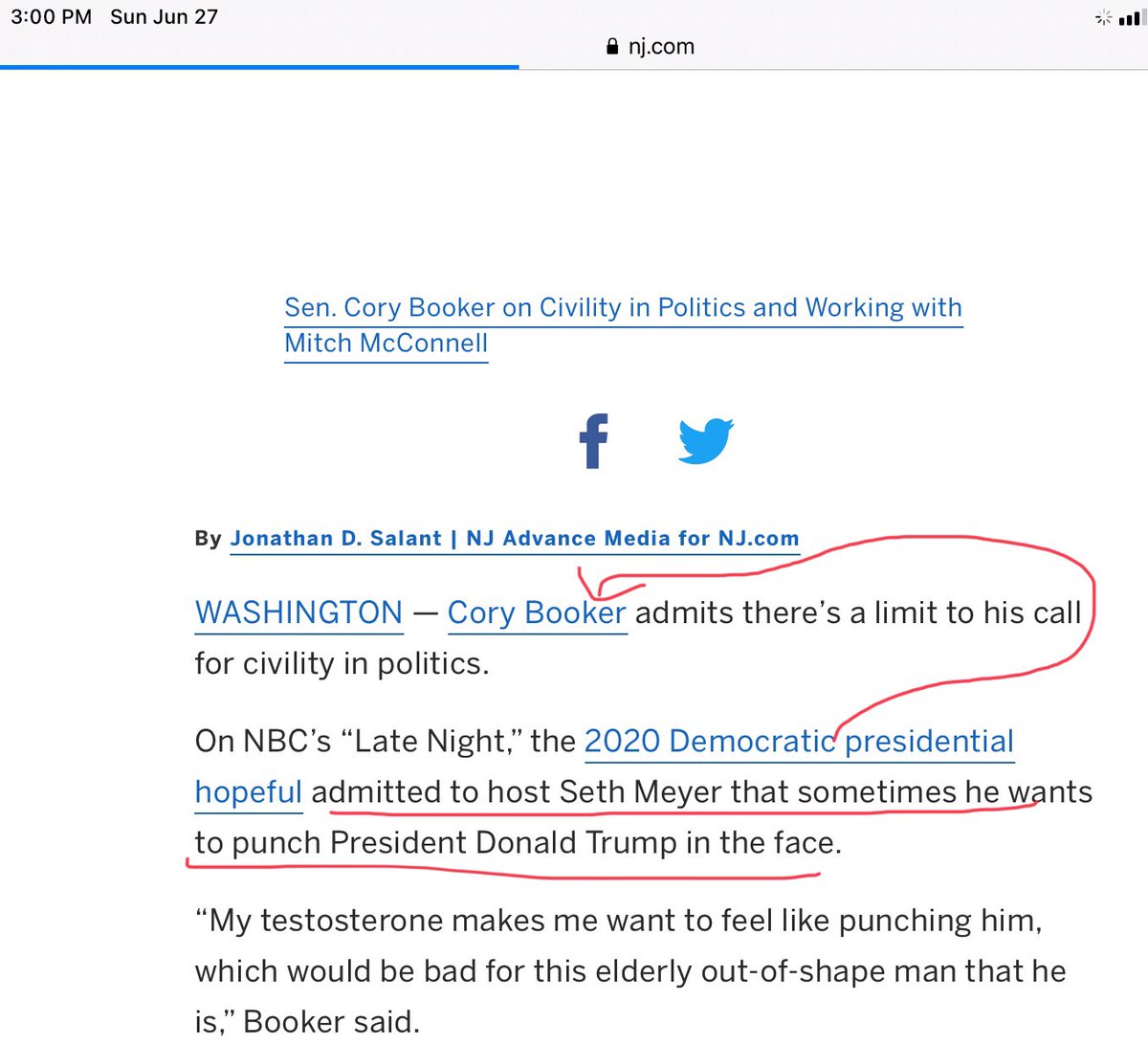 Hay_eliz's tweet photo. @ThinkTh25949813 @Yaya17714003 @Zheega123 @KatieJohnson214 Can you not read? It says that Cory Booker said that on Seth Mayer’s show! SMH https://t.co/Cb9qNnkAOB