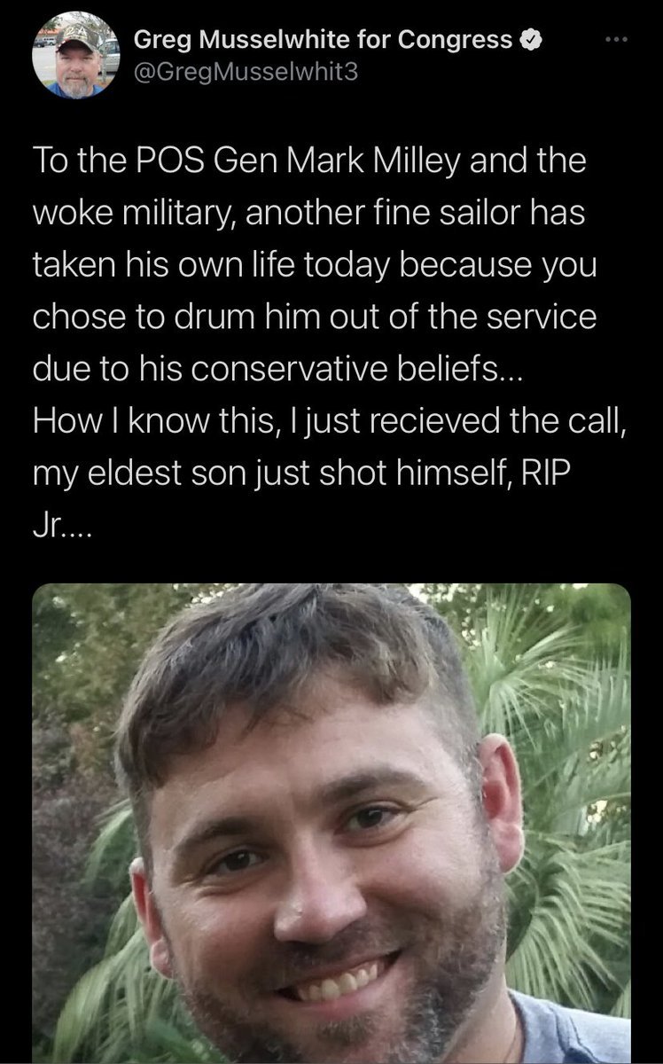 dburbach's tweet photo. When your own son's suicide is merely fodder -- the same day! -- for your GOP primary campaign messaging.  My god. https://t.co/b8ZQwB7L4u