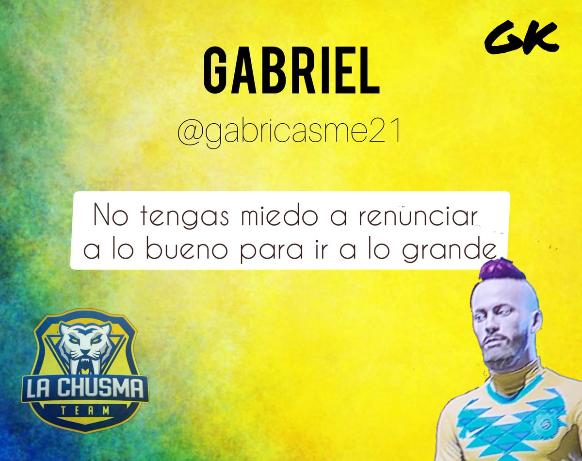 La Chusma Team (@team_chusma) on Twitter photo Seguimos presentando a los capitanes para la siguiente temporada.
Está vez le toca a uno de nuestros porteros, desde la selección española de @efaPSNspain vuelve a casa👏👏 <a href="/gabricasme21/">Gabricasme21</a> Seguimos presentando a los capitanes para la siguiente temporada.
Está vez le toca a uno de nuestros porteros, desde la selección española de @efaPSNspain vuelve a casa👏👏 <a href="/gabricasme21/">Gabricasme21</a>