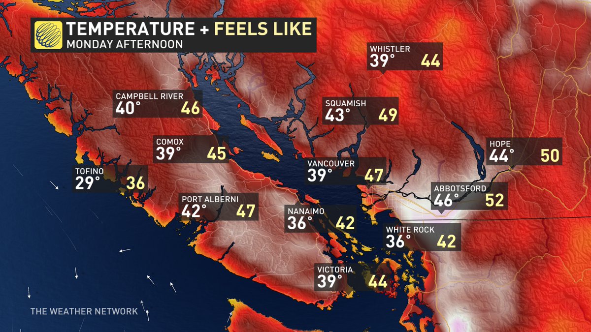 Zoomed out crop to take a look at this fresh hell forecast on Monday #BCHeat