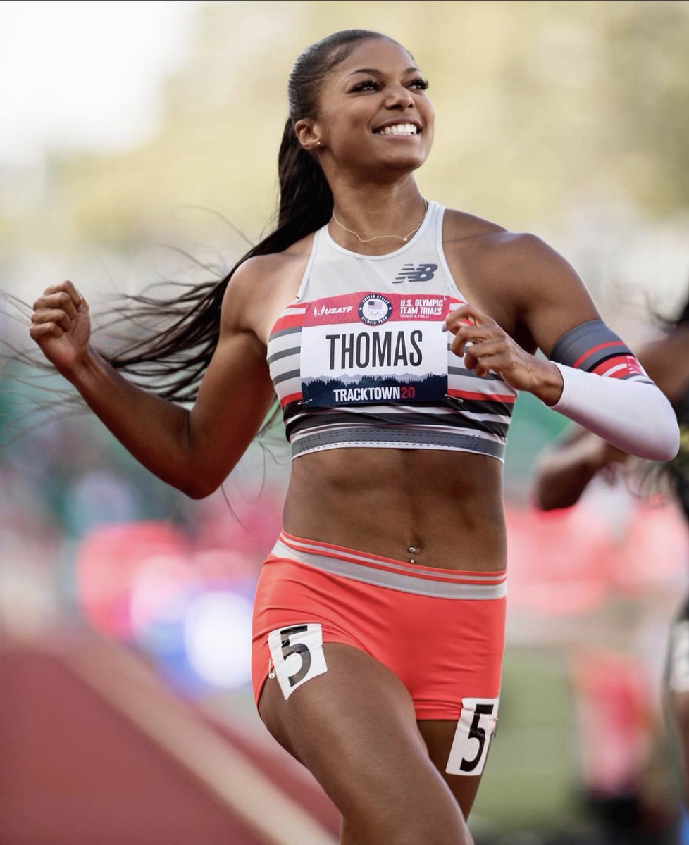 mefeater's tweet photo. Black girl magic continues! Gabby Thomas wins women’s 200 meters at U.S. Olympic trials with the third fastest time ever behind Florence Joyner ♥️ https://t.co/A2BfhPq062