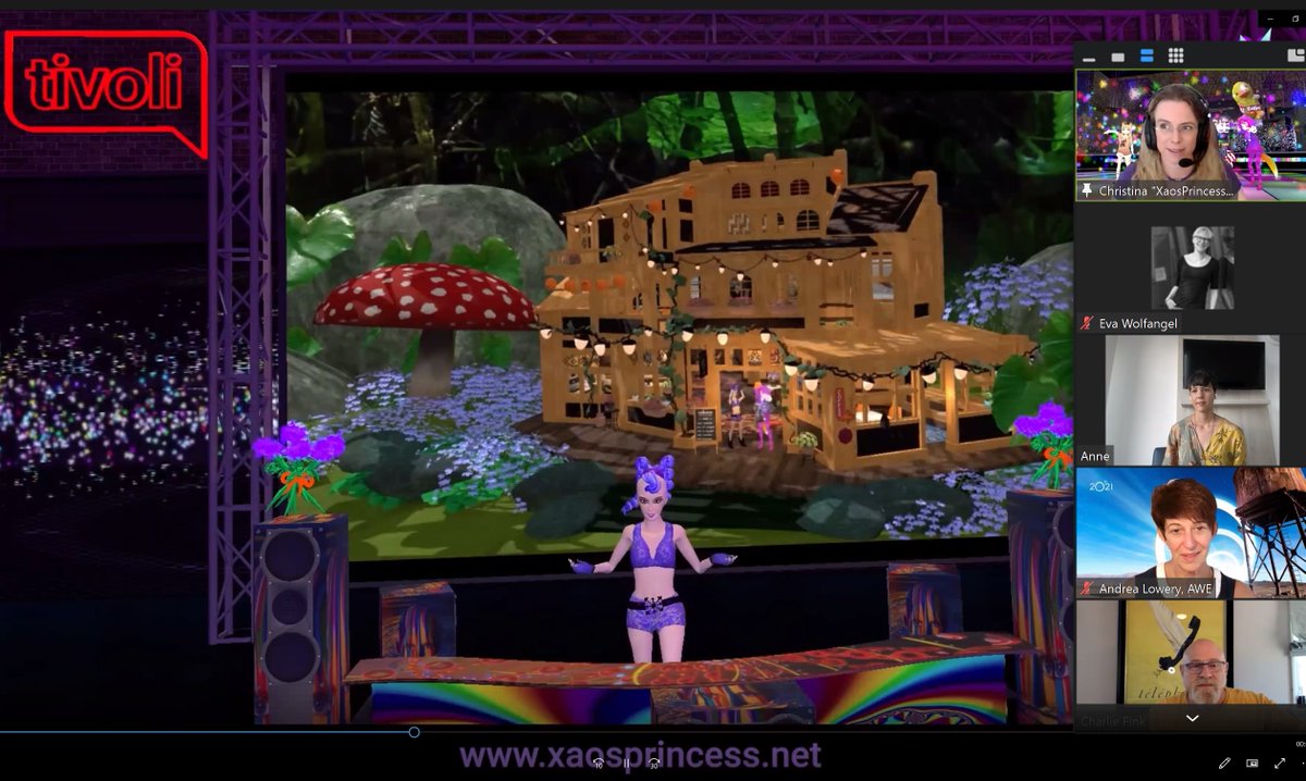 Haha so great, I met the amazing mushrooms again I know from a tour with <a href="/philiprosedale/">Philip Rosedale</a> in former <a href="/HighFidelityXR/">High Fidelity</a> four years ago! Lovely that <a href="/TivoliCloudVR/">Tivoli Cloud VR</a> adopted them - thanks for the great presentation <a href="/XaosPrincess/">XaoS 💜😎</a>!