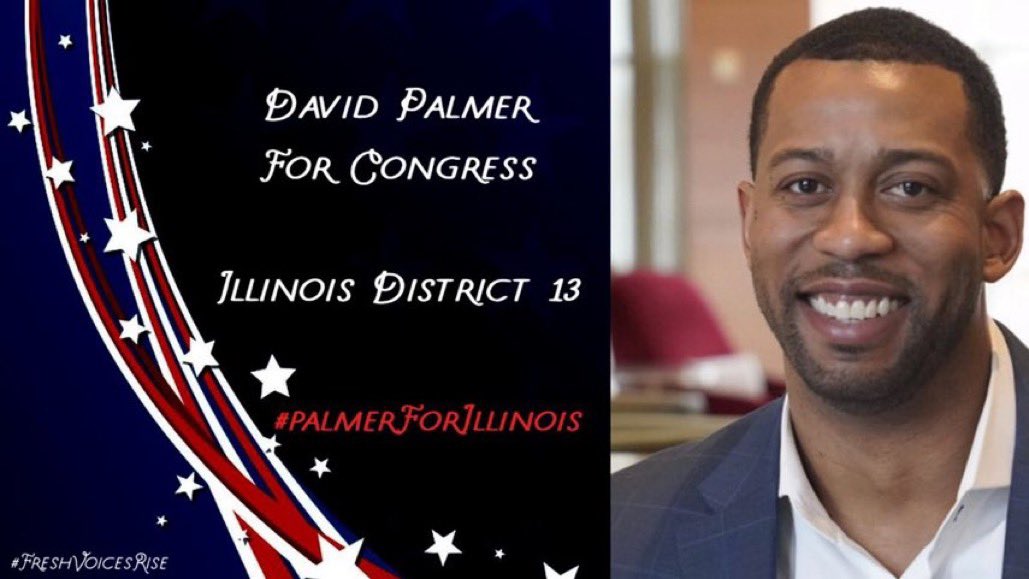 AmberStiles80's tweet photo. As the battle for 2022🗳heats up we need to support strong candidates that care about their constituents &amp;🇺🇸 2022🗳May be the most consequential 🗳ever cast
Let’s help boost David Palmer 
Please follow @PalmerForIl in his bid to turn #Illinois District 13 Blue!
#FreshCongress https://t.co/ImmtSmzU9C