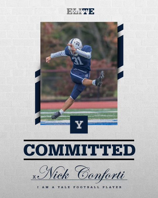_NickConforti_'s tweet image. I’m proud to announce my commitment to YALE UNIVERSITY! I can’t thank my family, friends, coaches, and teammates enough for supporting me throughout my journey thus far.