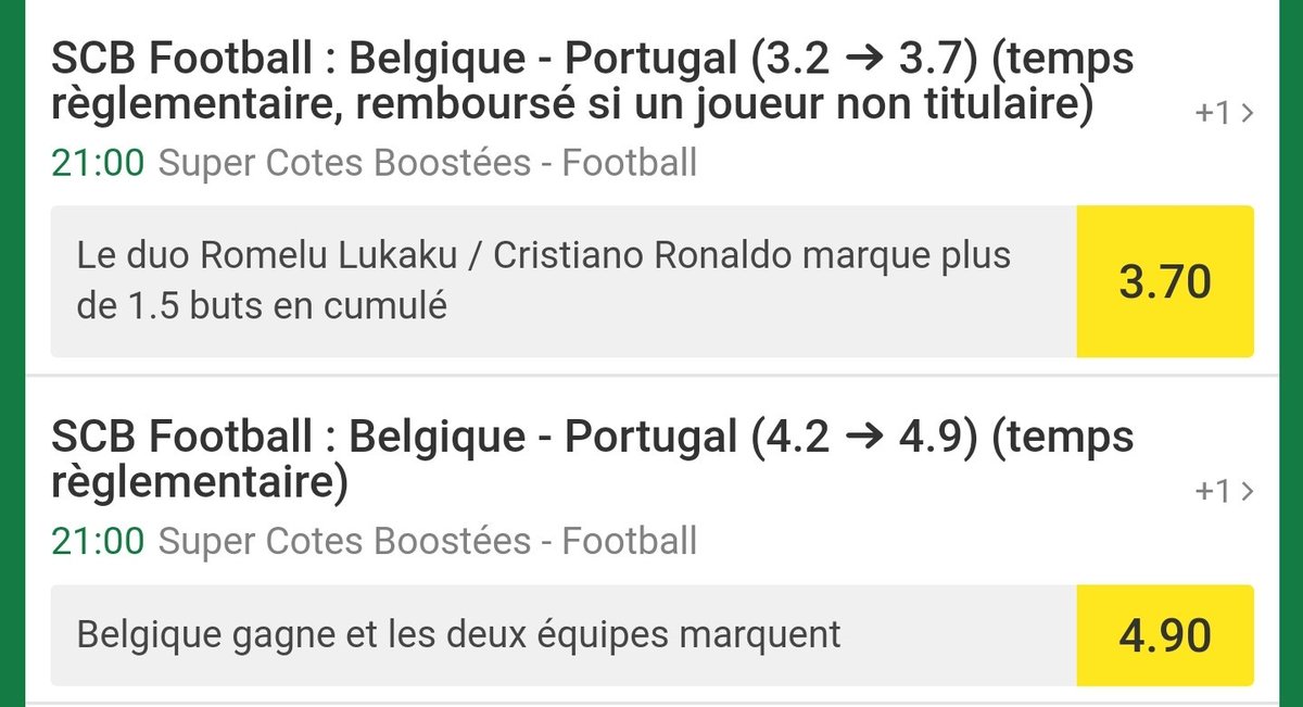 FPronos3's tweet image. Hey la #TeamParieur

Plusieurs #pronos sur #BELPOR

🔸 Win #BEL @2.6
🔸 Les 2 équipe marque @1.85
🔸 #cr7 ou #Lukaku buteur @2.25
🔸 #CristianoRonaldo &amp;amp; #Lukaku marquent + de 1.5 buts à eux 2 @3.7
🔸 #BEL win &amp;amp; les 2 équipe marque @4.9

#EURO2020 #Euro2021 #POR #debruyne #Hazard