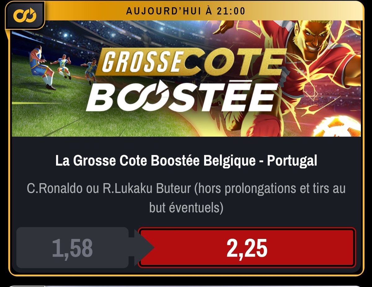FPronos3's tweet image. Hey la #TeamParieur

Plusieurs #pronos sur #BELPOR

🔸 Win #BEL @2.6
🔸 Les 2 équipe marque @1.85
🔸 #cr7 ou #Lukaku buteur @2.25
🔸 #CristianoRonaldo &amp;amp; #Lukaku marquent + de 1.5 buts à eux 2 @3.7
🔸 #BEL win &amp;amp; les 2 équipe marque @4.9

#EURO2020 #Euro2021 #POR #debruyne #Hazard