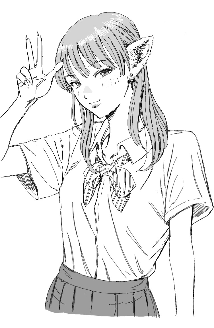 絵チャで落書きしたケモ耳 