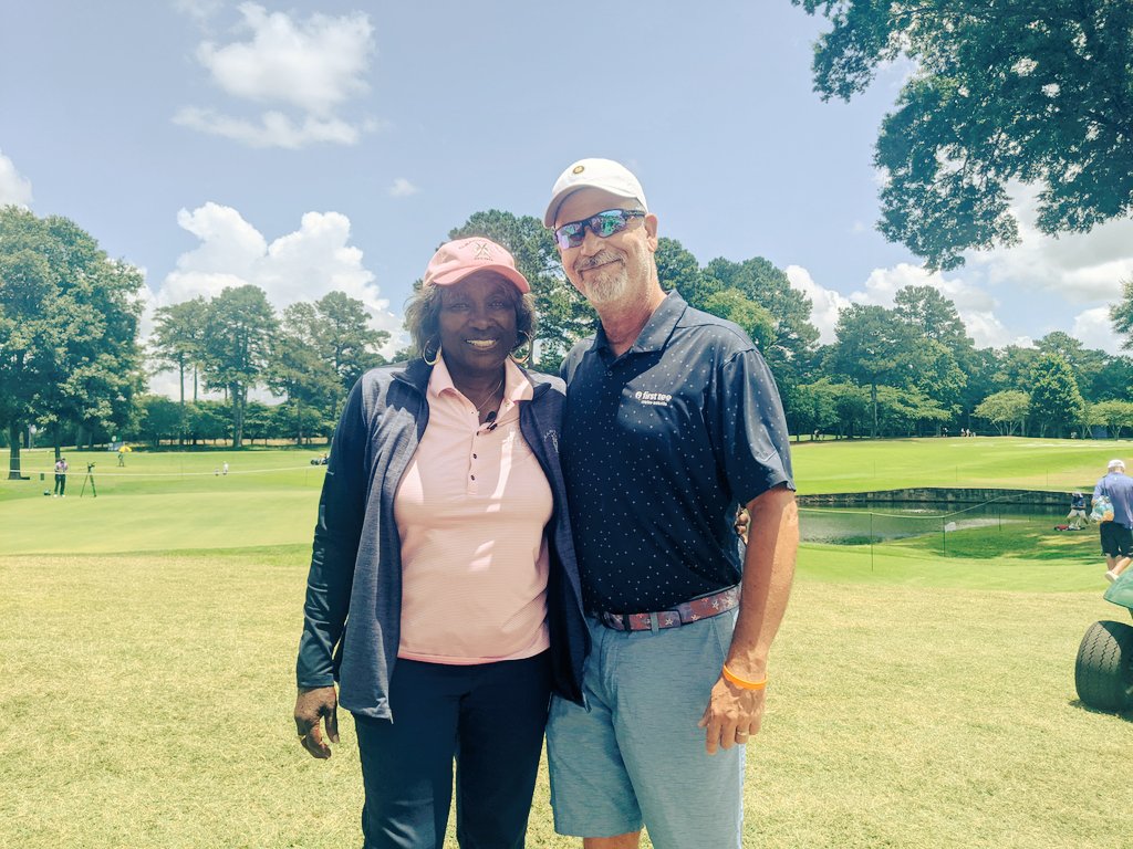 FirstTeeATL's tweet photo. It's not every day you get to meet a legend! Renee Powell was kind enough to stop for a pic with our Director of Development & Strategic Partnerships #Trailblazer
@TheFirstTee | #BuildingGameChangers
@KPMGWomensPGA @playofffinale #GirlsGotDrive #inspiregreatness https://t.co/zqfDbcdTl7