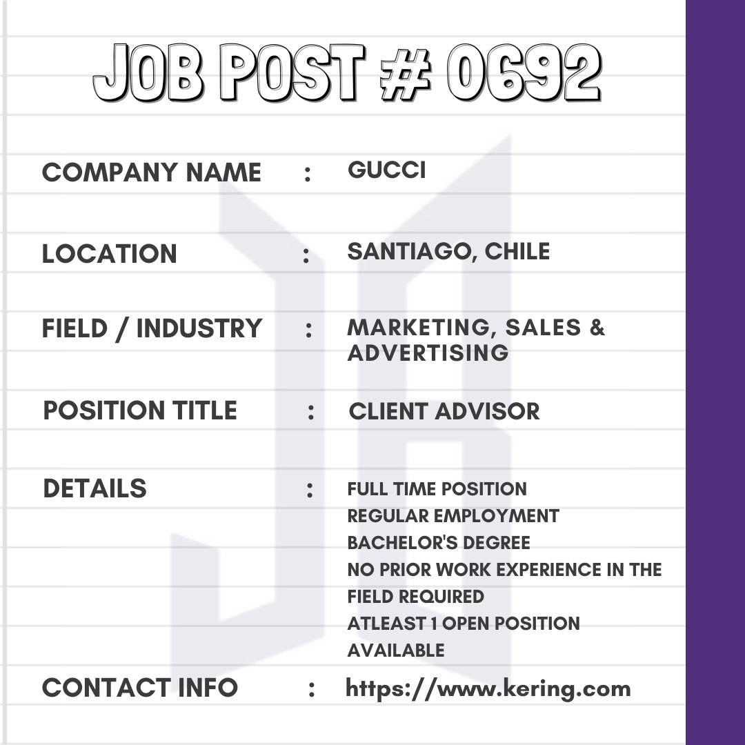 BTSARMYJobBoard's tweet photo. #BAJBChile
SANTIAGO, CHILE
https://t.co/u6vfvljwVi
ARMYs, kindly contact the job poster / hiring party directly for more information. βΊοΈ
Good luck! π https://t.co/FaNRK6qkM2
