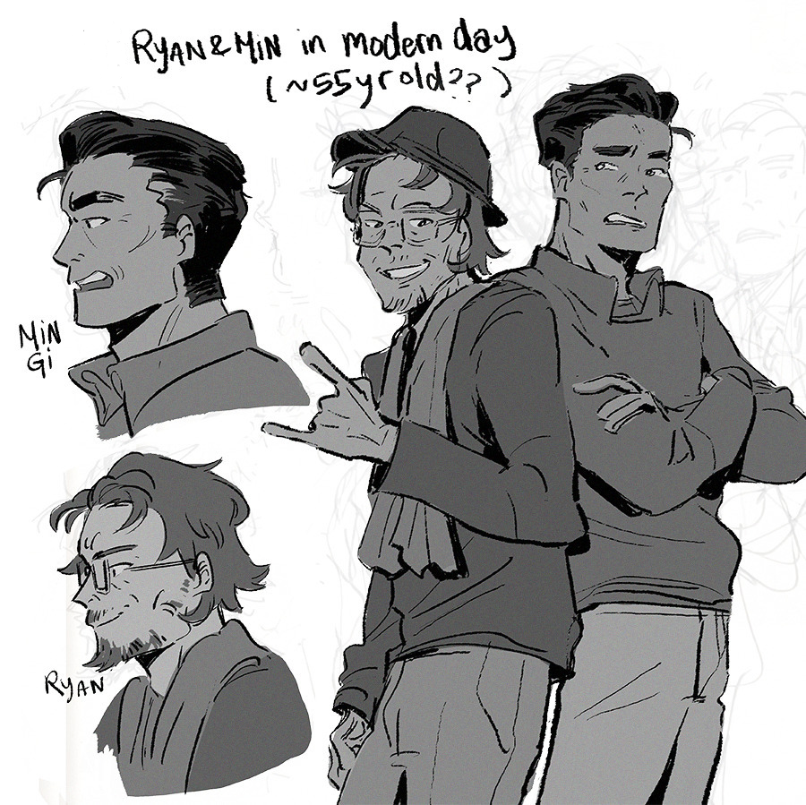 taking advantage of the hashtag to sort my drawings however I want and what I want is all my Teens Discussing Old Men drawings in one post #InfinityTrainHBOMax