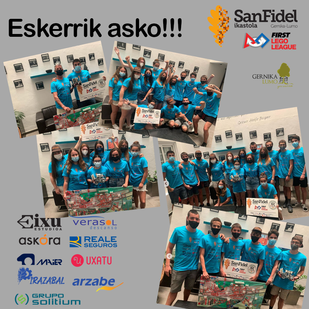 sanfidel_ikas's tweet image. Zuetaz harro gaude! Gora SanFitek! Gora San Fidel Ikastola! 
✅ Eskerrik asko gure laguntzaileei. 
🔵🔵🔵 @sanfidel_ikas @FLLSpain @flleuskadi #fllspain #flleuskadi #fll2021