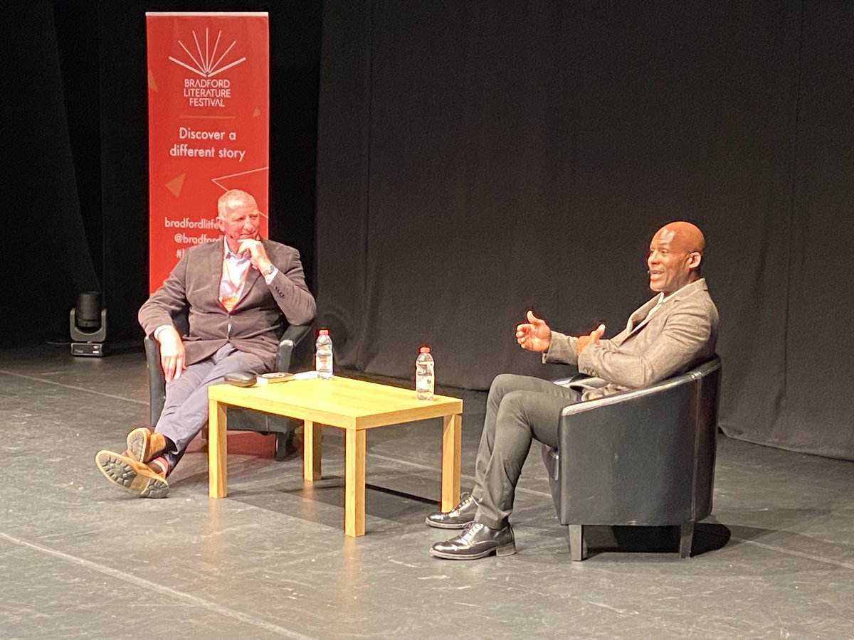 Loved the in conversation with #ElleryHanley and ⁦@TheRFL⁩ CEO Ralph Rimmer ⁦@BradfordLitFest⁩ and great to have an audience you might not normally see at a literature festival. No other festival gets diversity across ALL areas like Bradford!