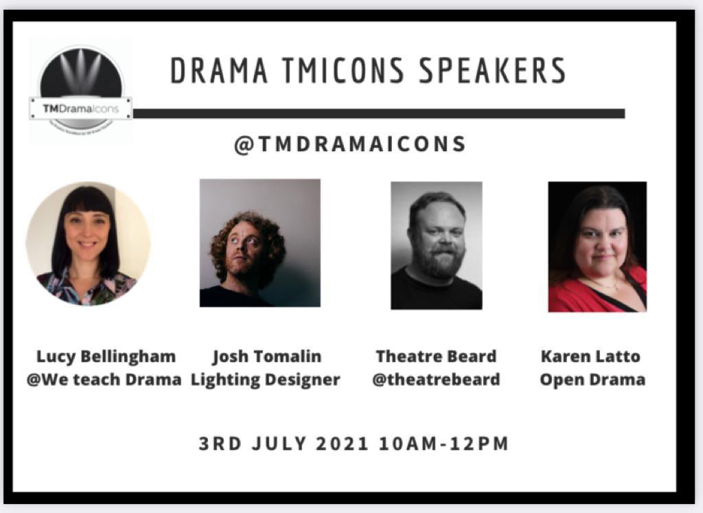 youtube.com/watch?v=Bx8tCu… 

bigmarker.com/teachmeeticons…

Join us next Saturday for the first EVER Drama Teach Meet it’s going to rock! #tmdramaicons <a href="/TheatreBeard/">Theatre Beard</a> @weteachdrama <a href="/Miss_Latto/">Karen Latto</a>