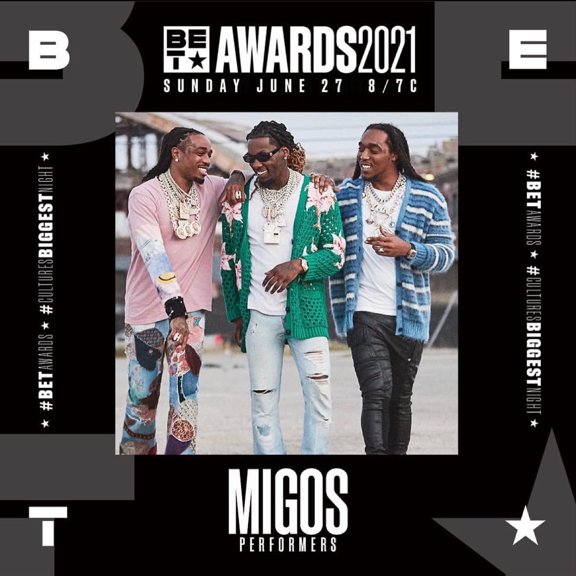 motown's tweet photo. It’s a #QCTakeover at this years #BETAwards Make sure you tune in TONIGHT to see performances from @lilbaby4PF @citygirls & @Migos starting at 8pm EST / 5pm PST 📺
#BetAwards2021
#CulturesBiggestNight
#MotownDidItFirst https://t.co/FYoN73D98N