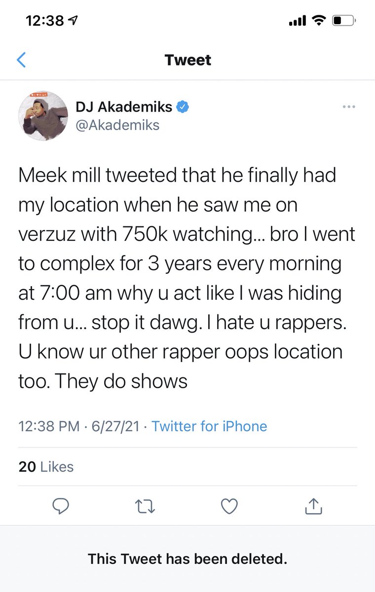 DailyTreehouse's tweet photo. @Akademiks speaks on @MeekMill 

*deleted tweet* https://t.co/oLsSKlTm9W