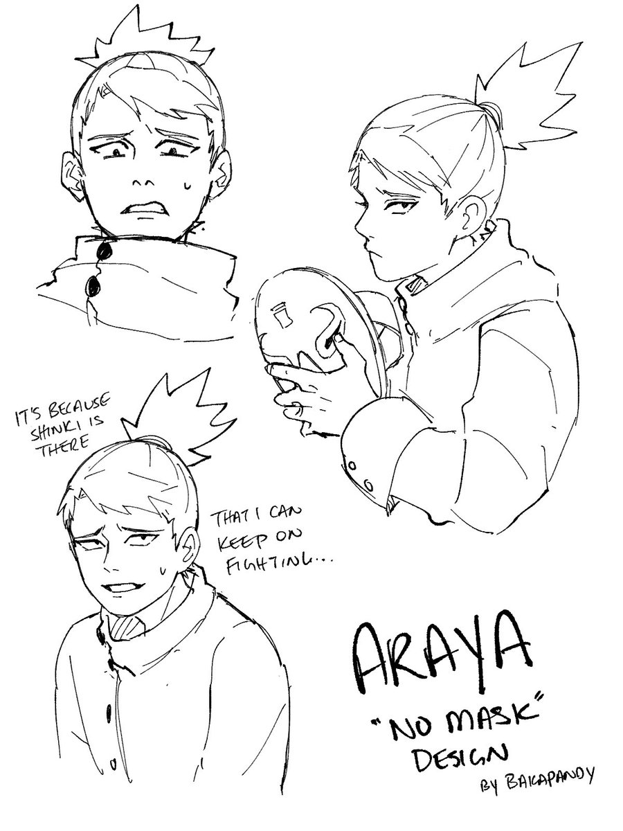 someone asked what I thought Araya might look like under his mask…I feel like he has a pretty average face, he's just shy 