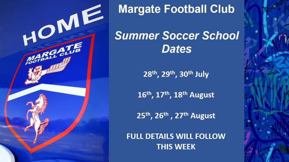 Margate_YouthFC's tweet image. ⚽️⚽️⚽️SAVE THE DATE ⚽️⚽️⚽️

@margate_fc and @Margate_YouthFC  

🌞Summer Soccer School Dates 🌞
📅28th 29th 30th July
📅16th 17th 18th August
📅 25th 26th 27th August

🔵Full booking details to follow this week⚪️

#BestInField #TimeForHeros #SummerSoccer