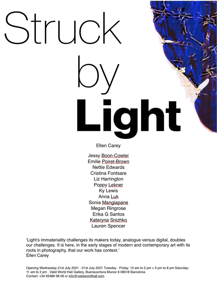 lumilyon's tweet photo. 21-31 July @ValidWorldHall gallery #Barcelona #StruckbyLight #experimental #photography #Polaroids to #anthotypes and everything in between #Womeninphotography #altphotography @Experimentalpho https://t.co/w3Kf2hgbw8