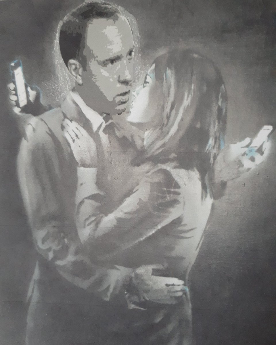 JohnDohArt's tweet photo. That moment when #MattHancock realised that his life was about to change forever #mobilelovers #cctvlovers @StreetArtUtopia @globalstreetart @topstreetart @StreetArt_Today @graffitistreet @BlackAppleArt @StolenSpaceLDN @GraffikGallery @BristolLive @artrepublic @banksynews https://t.co/JDqcZRPJrQ