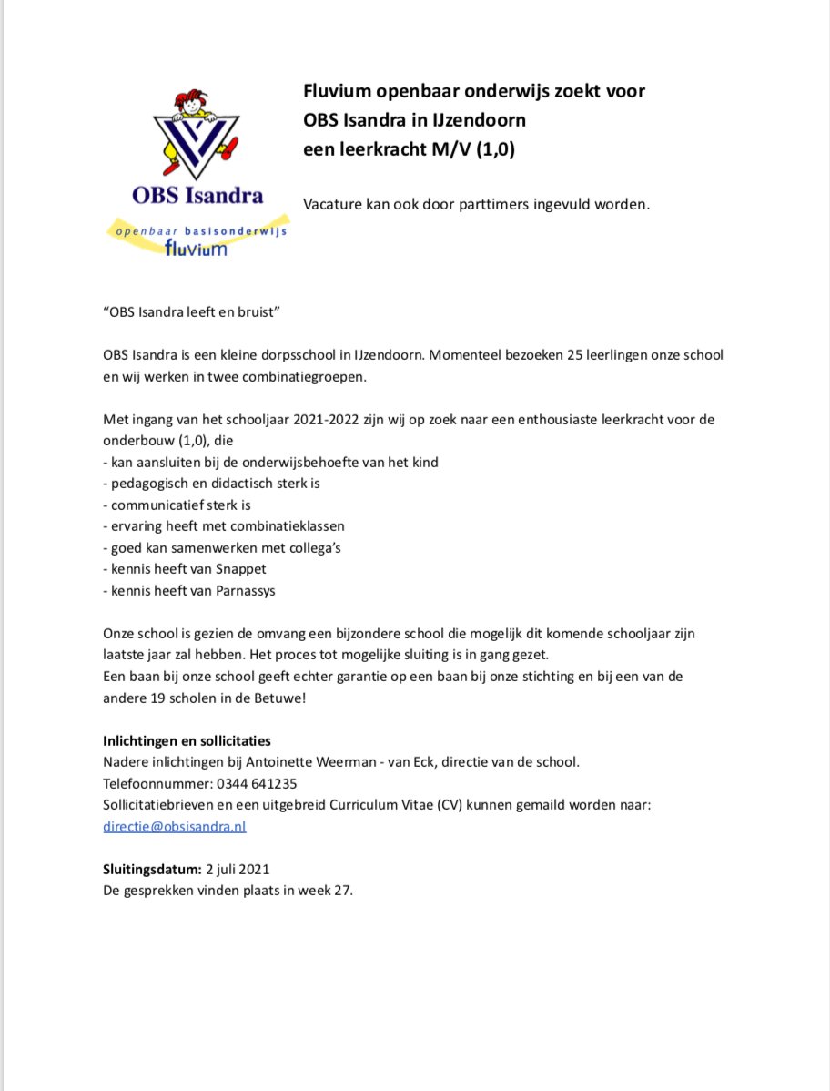 FluviumOo's tweet photo. Naast deze vacatures kun je ook terecht op https://t.co/RMPVpe8xy3 waar al onze huidige vacatures staan vermeld. 
Misschien met je gewoon eens even komen praten met een van onze directeuren. Wie weet kunnen we een goede match maken! https://t.co/FXxsAZNlLa