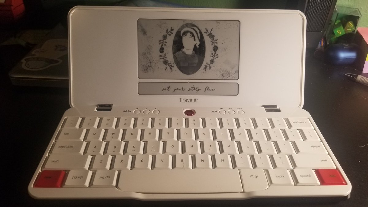 JaniceFosse's tweet photo. The @Astrohaus #FreewriteTraveler has saved my writing life. Zero distractions, built for punching out a draft without the temptation to go back and edit before it's time, insanely portable, and overall a magical little machine.
#amwriting #writerslife #astrohaus #NoExcuses https://t.co/qn3OH0sI5X