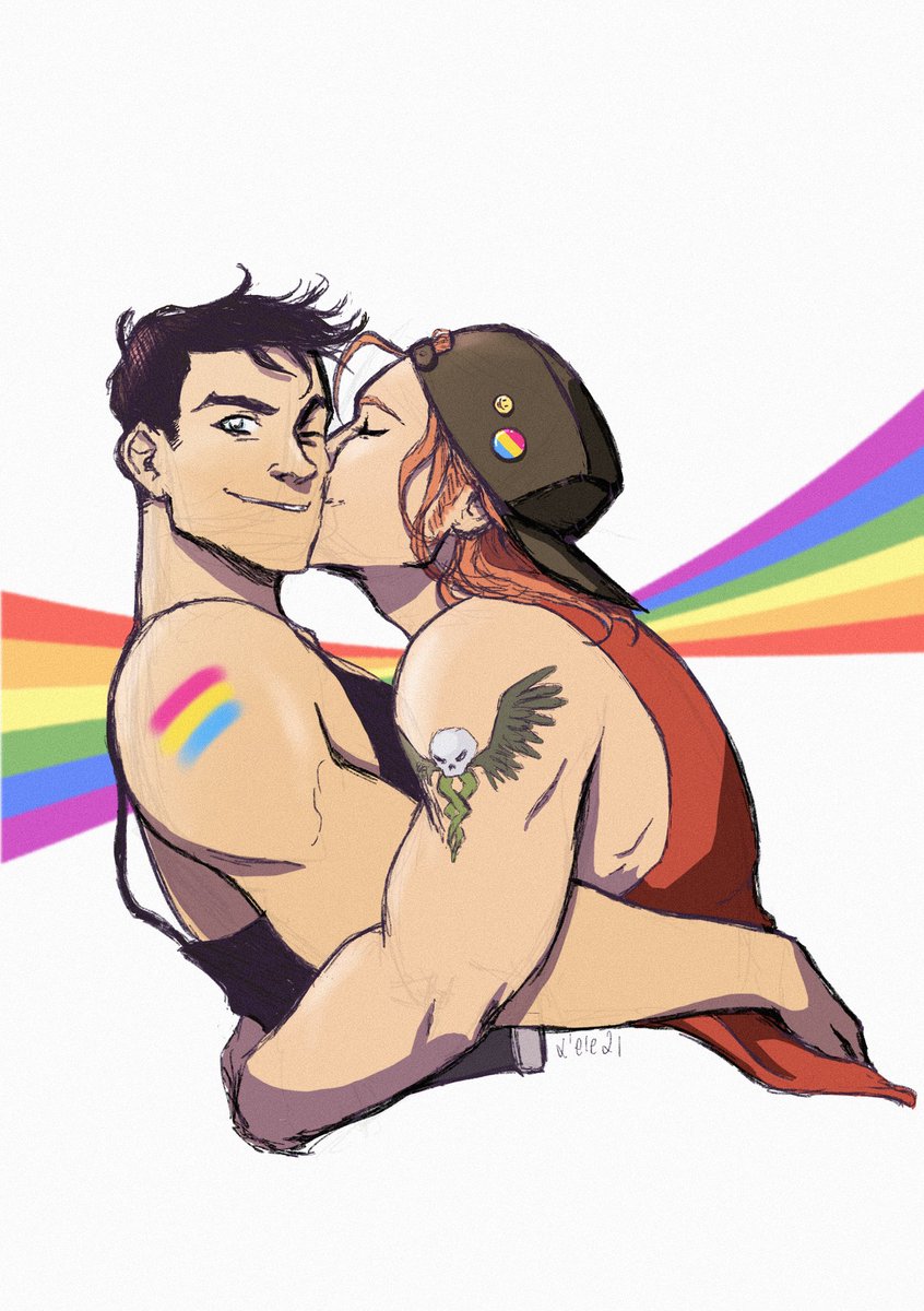 art_lenore's tweet photo. I doodled something for pride month! ❤️🏳️‍🌈
#arsenal #RedHood #royharper #jasontodd https://t.co/kFj1fG0Uxs