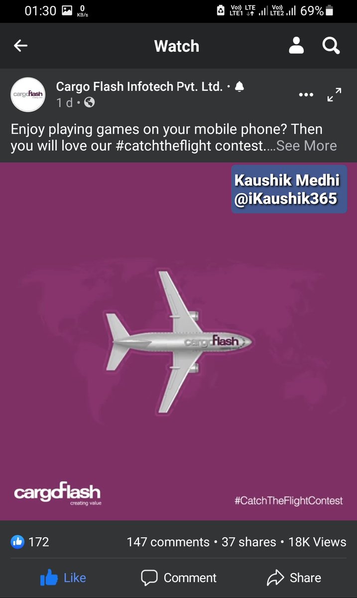 iKaushik365's tweet photo. @CargoFlash Successfully #catchtheflight taken Screenshot Done ...👍🛩️👌
#aviationindustry #catchtheflightcontest #Cargoflash
✈️ JOIN ✈️
@proudy_indian1
@joydiphazarika
@blessedkamal
@daddysgrl_mira
@CHUNMUN143
@AjaySandhu05
@ShanthiKailash
@Meenakshi0004
@Smiley_Bharati
@d_deepak_ https://t.co/15DX4kfG5J
