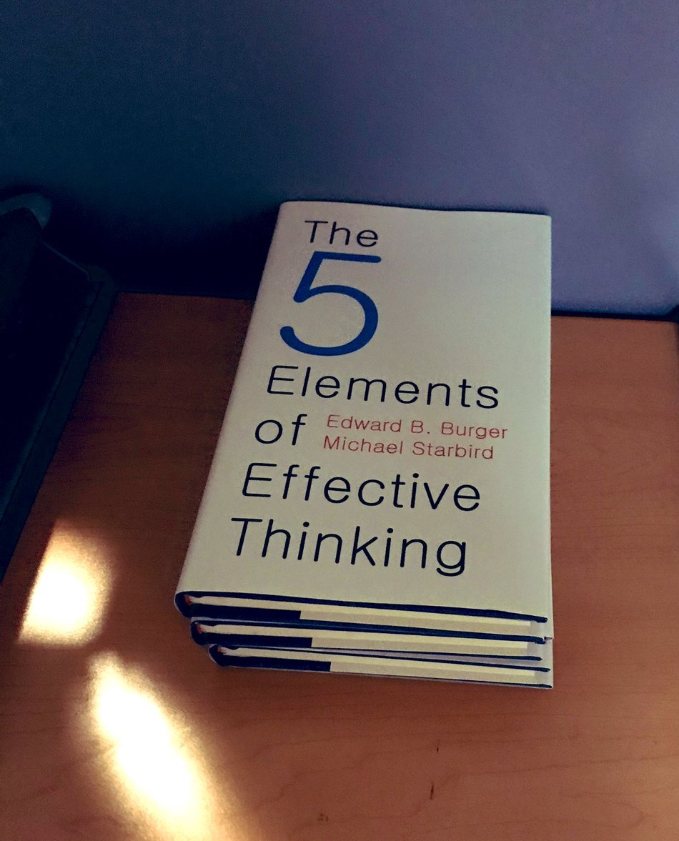 6/100. June, 2021 #EffectiveThinking 

Five Elements of Effective Thinking by Michael Starbird, PhD & Edward Burger, PhD.