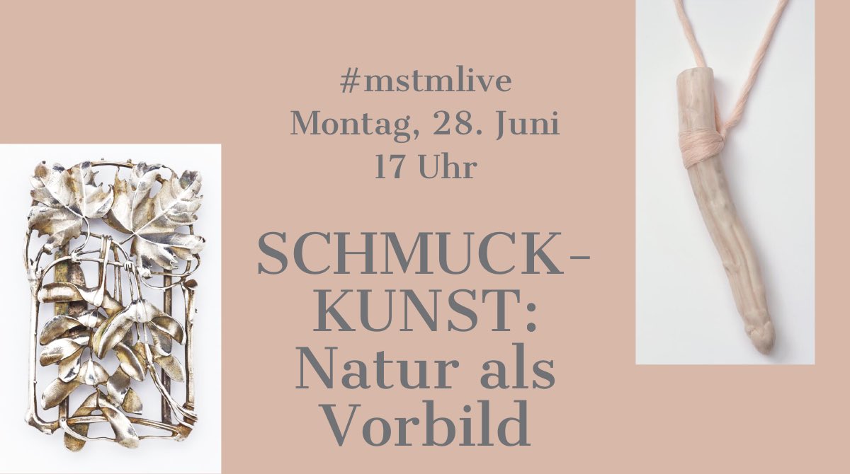 mucstadtmuseum's tweet image. #mstmlive Montag, 28. Juni, 17 Uhr. Wie sehen aktuelle von der Natur inspirierte Schmuck-Stücke aus &amp;amp; welche Pflanzen sind heute en vogue? Antonia Voit &amp;amp; Alex Jäger sprechen im Instagram-Livestream über historischen &amp;amp; zeitgenössischen Schmuck aus der Ausstellung #MucSchmuck