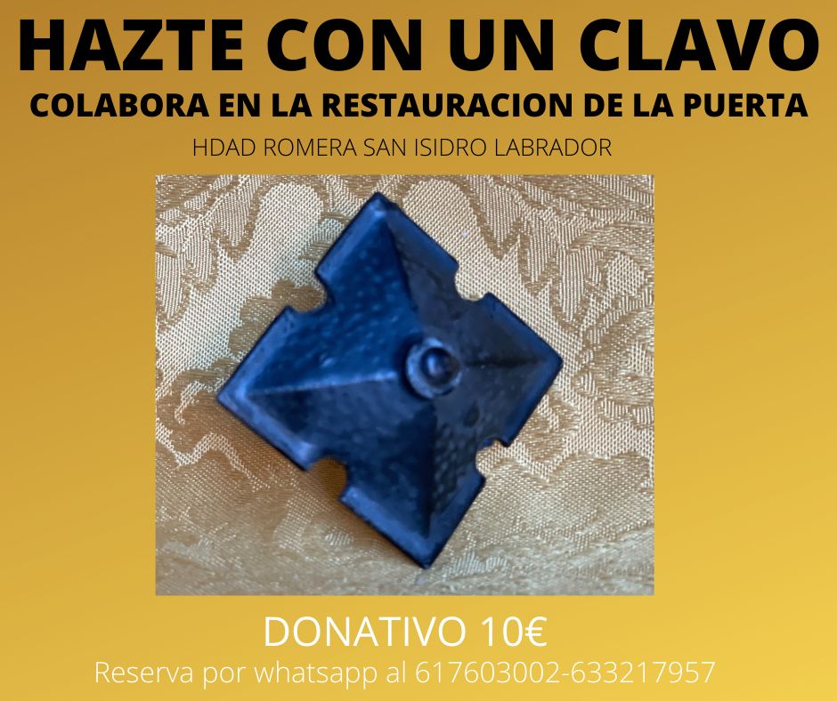 Ya puedes colaborar con la restauración de la puerta de nuestra casa de hermandad.