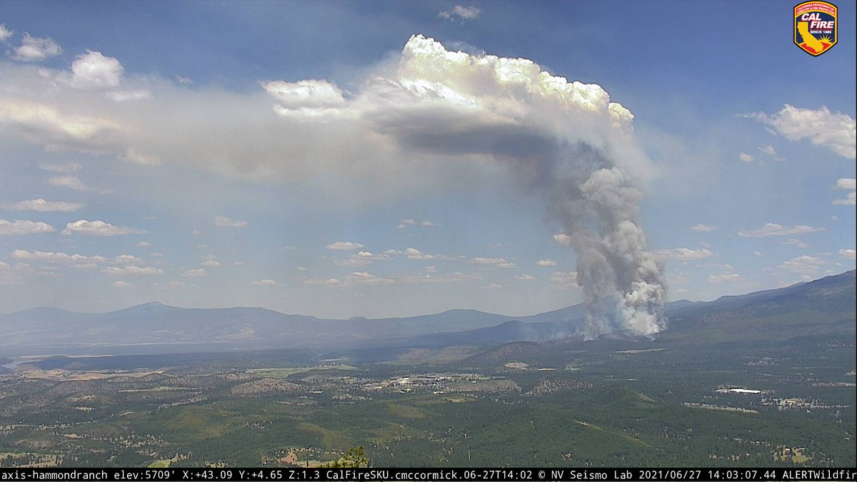 US_Stormwatch's tweet photo. Yikes. The #LavaFire near Weed, California, is beginning to develop a pyrocumulus plume, with multiple new spot fires being reported within the last 30 minutes. #CAwx #CAfire https://t.co/z0AhDJygnC