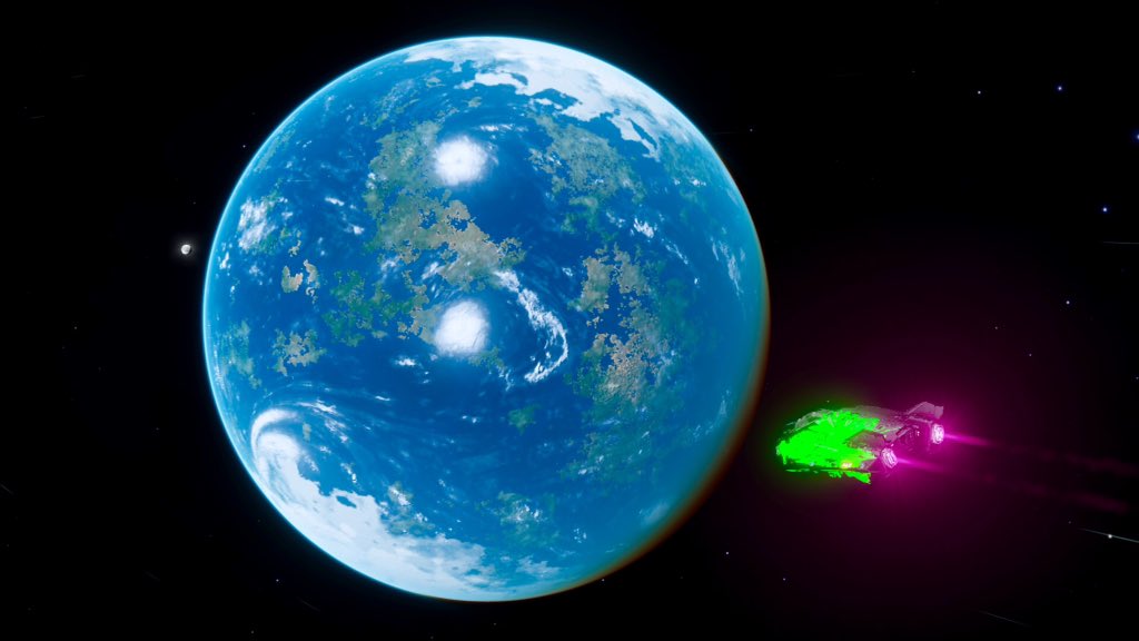 Niibl's tweet photo. Day 1111 -Expedition Aqua
Me alone in the Black
In a binary with an inhospitable HMC, a cold but verdant Earthlike, both circling a class A sun at 2275 Ls.
-11 C, 3.85 Atm, 1.07g, 14.3 h day, 108.6 d binary orbit, 2752.9 d year
@EliteDangerous
@MissionFarsight
#StellarScreenshots https://t.co/CtPRkixGMz
