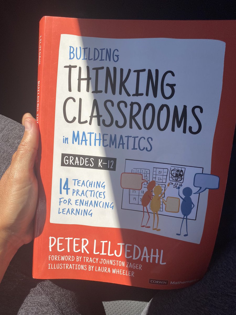 JessicaBorah's tweet photo. I’m on a 9-hour drive devouring this book. LOVE the focus in Ch 6 on how to facilitate giving a task - so many game-changing nuances that are often overlooked! #thinkingclassroom #mtbos #vusdmath https://t.co/x30e9ps31E