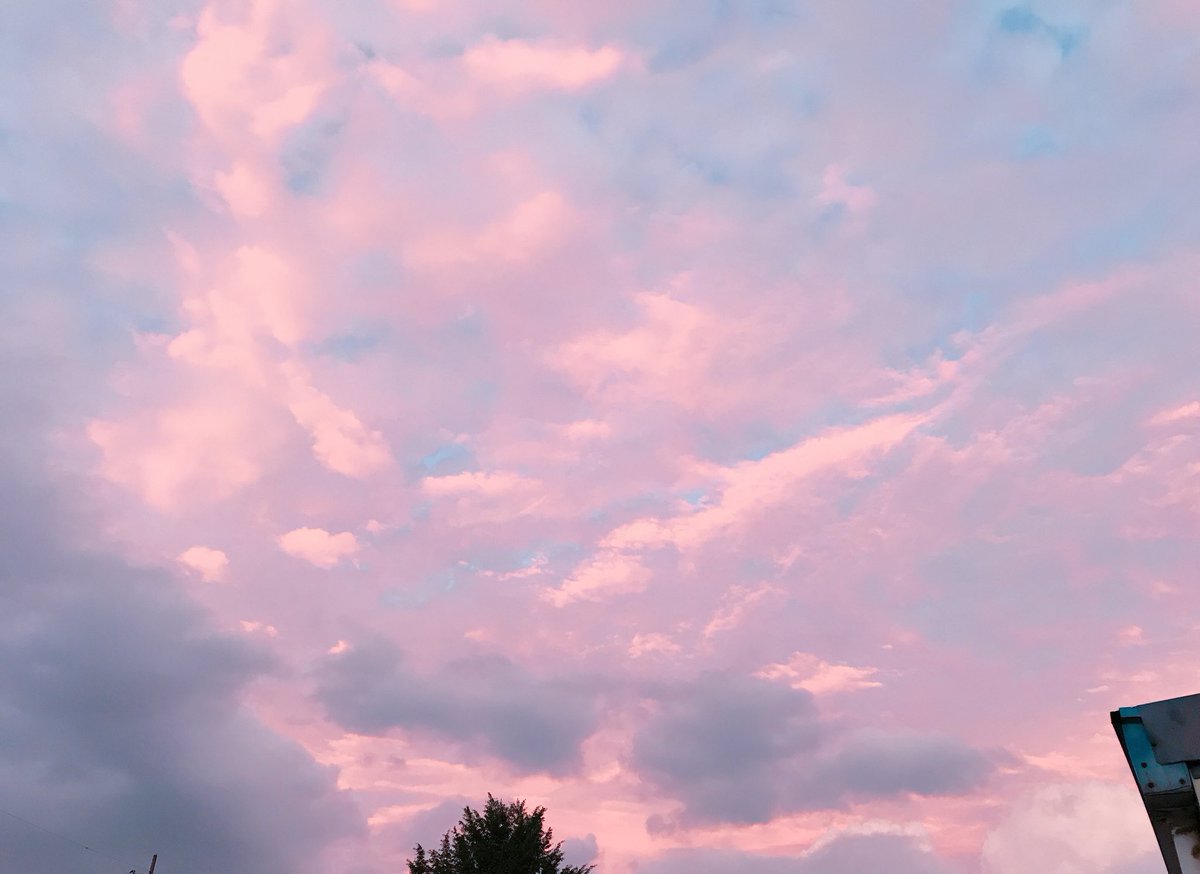 핑크 하늘 배경화면 | TikTok, image size:1200x874