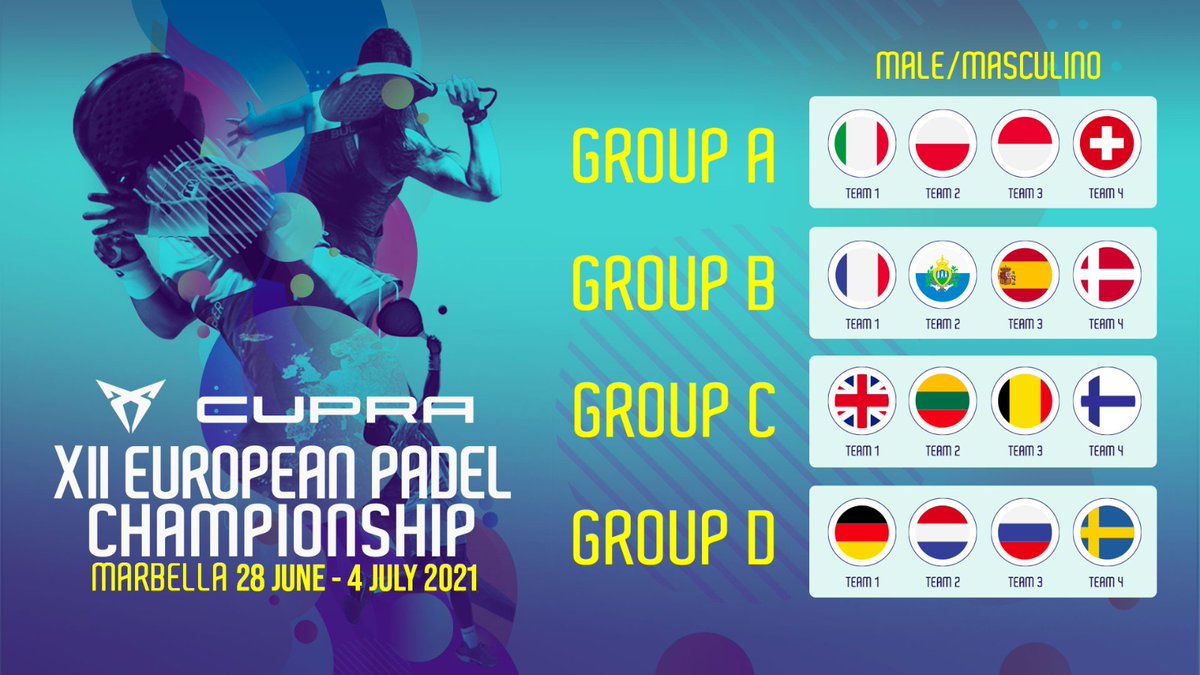 padelfip's tweet photo. Here are the groups 👉
#padel #padelfip #xiieuropeanpadelchampionship https://t.co/WAD2ksIKKt