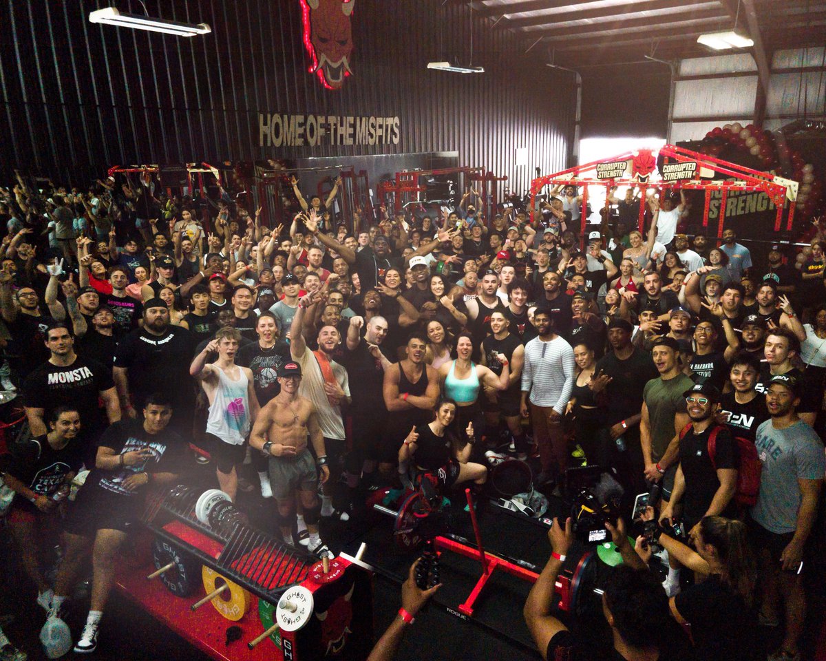 RusSwole's tweet photo. I’ve always dreamt of building a gym. 

That dream was achieved yesterday with the help of some amazing people. It was easily one of the best days of my life.

Welcome to Corrupted Strength, Home Of The Misfits 👹

#CorruptedStrength #MisfitCrew https://t.co/JrOAywGNOC